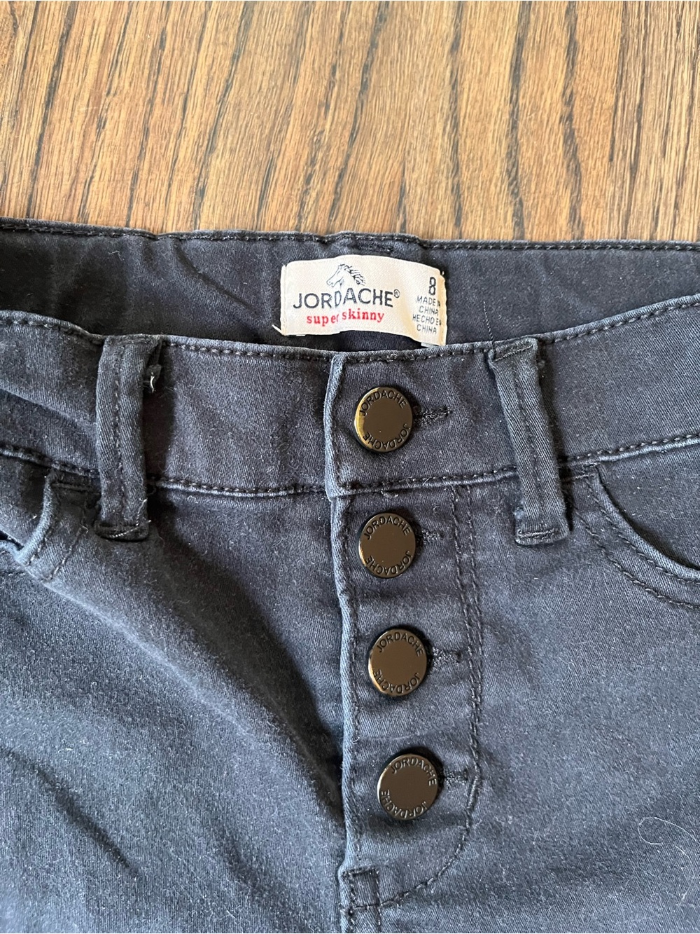 Jordache Women's Super Skinny Jeans in Charcoal Black